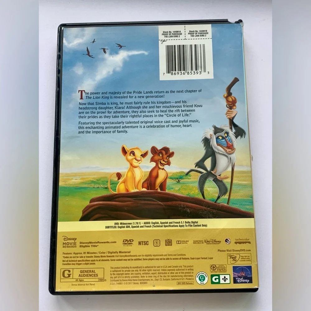 The Lion King 2: Simba’s Pride DVD - Picture 2 of 3